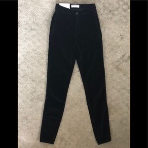 American Apparel High Waist Velour Skinny Jeans